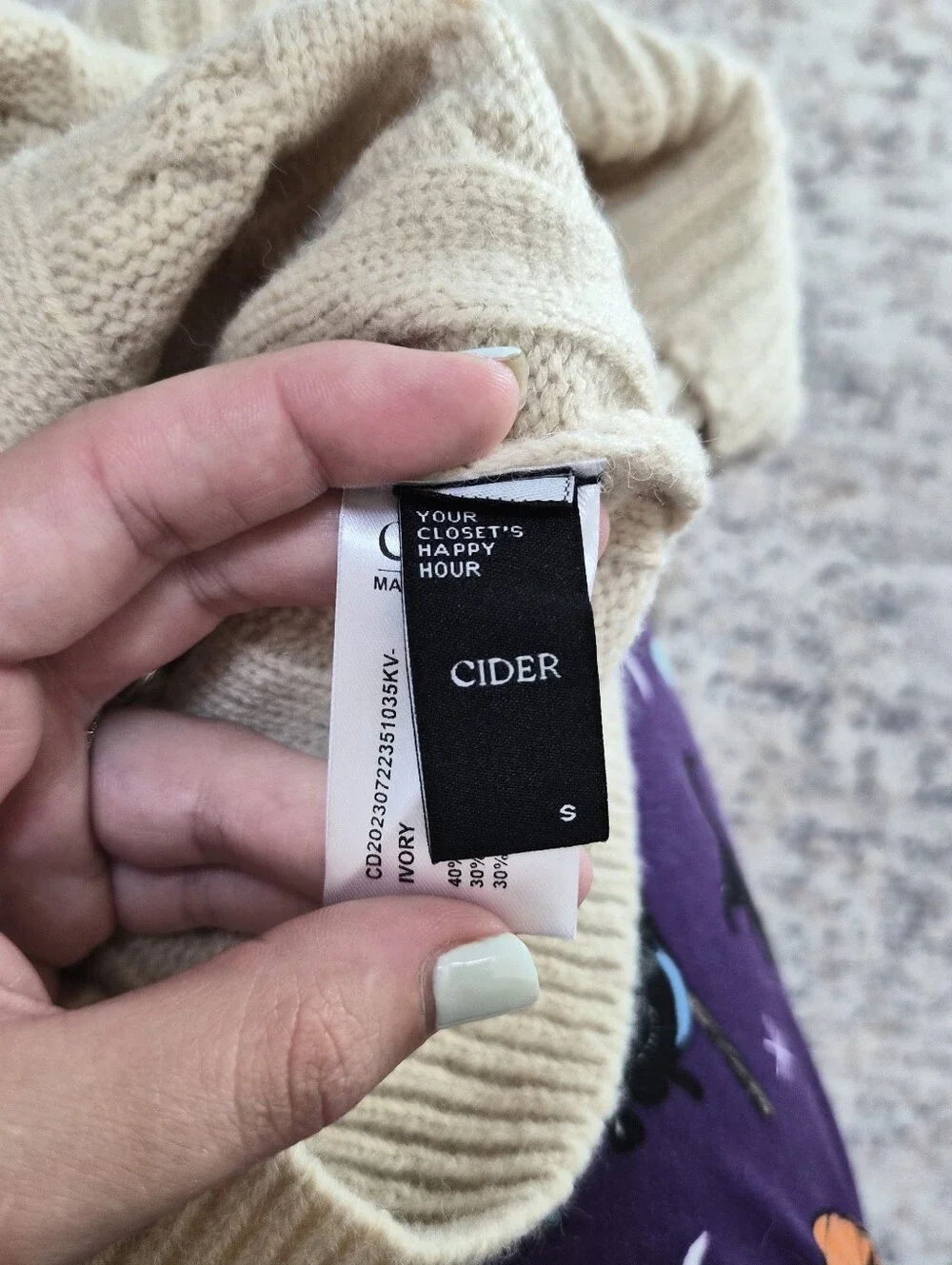 Cider Sleeveless Cable-Knit Turtleneck Sweater Vest - Cream